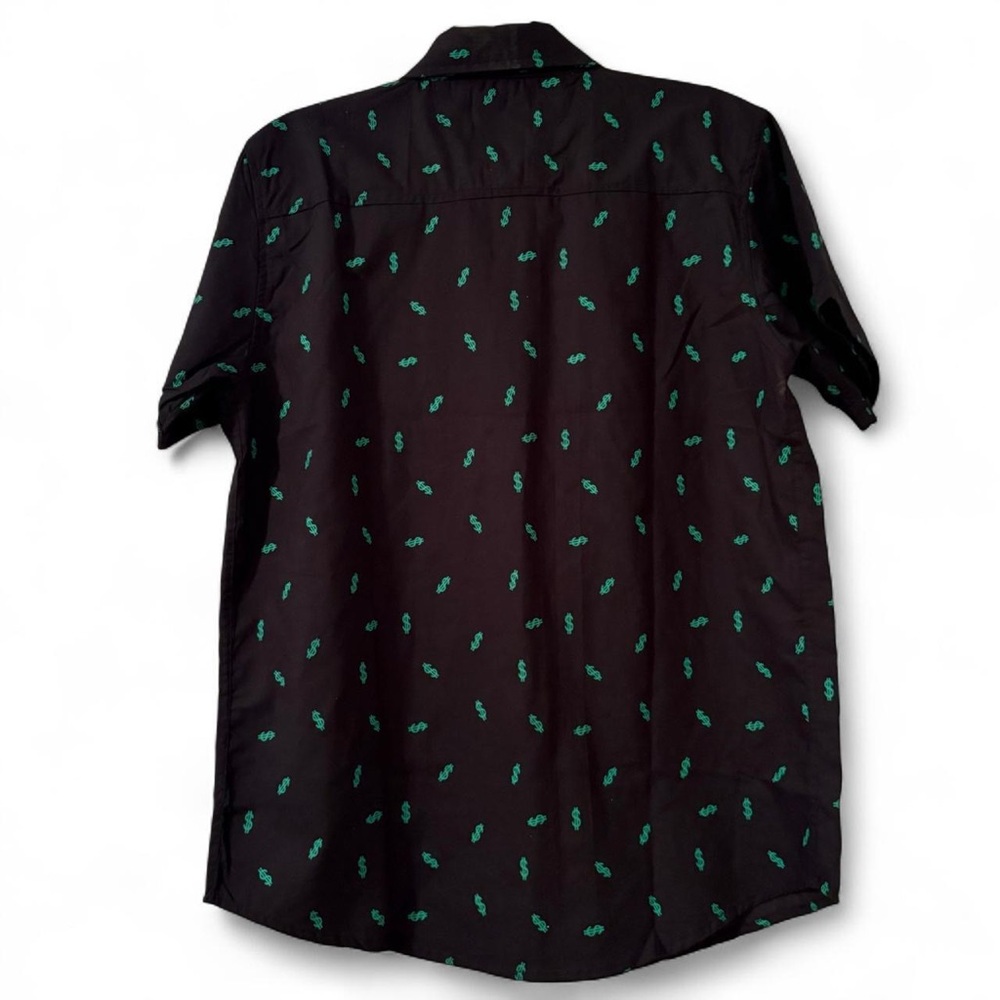 NWT Mens Black and Green Dollar Sign Shirt - Picture 2 of 4
